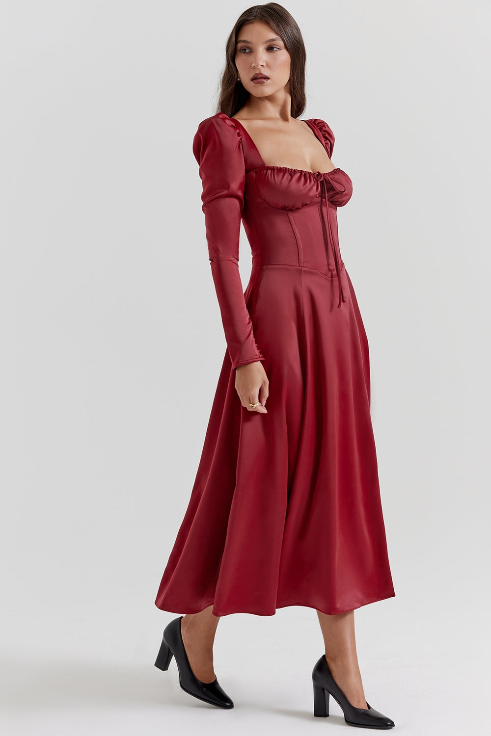 ruby corset midi dress