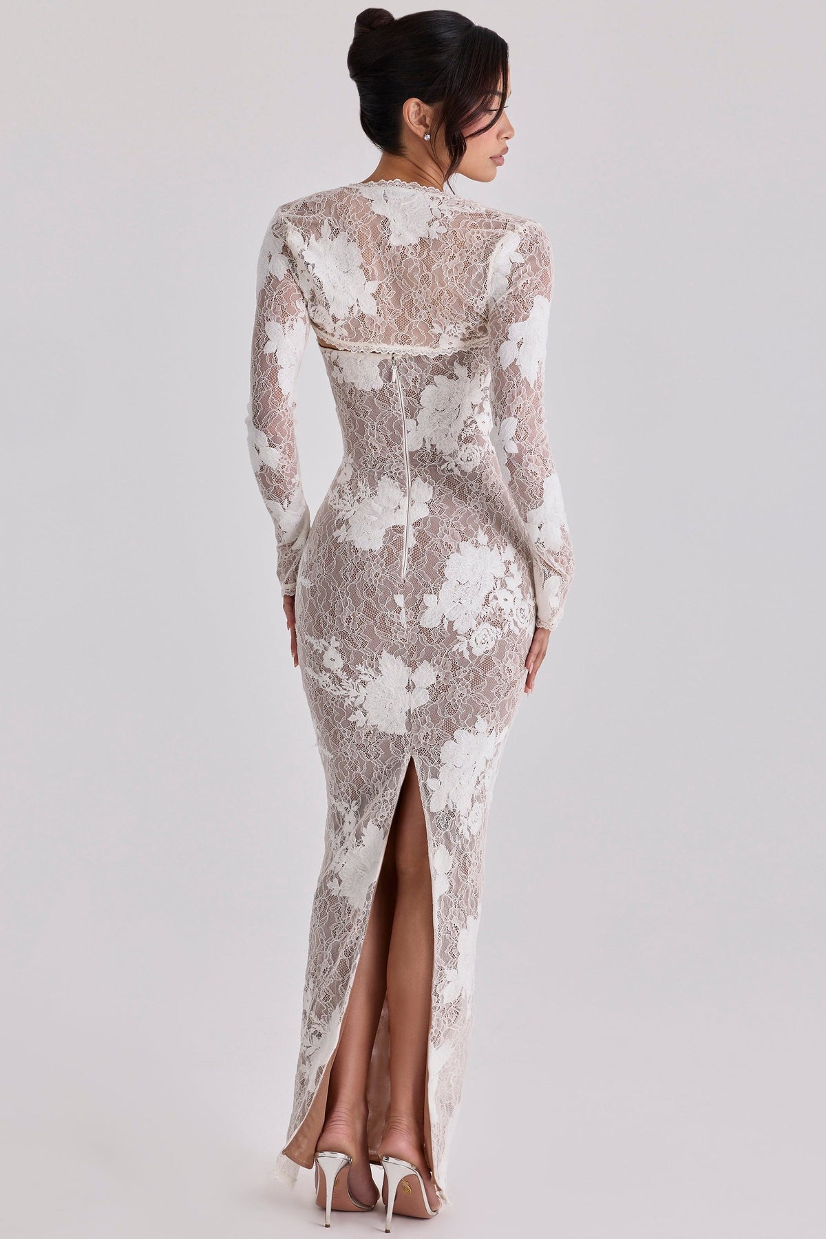 ivory embroidered lace maxi dress - limited edition