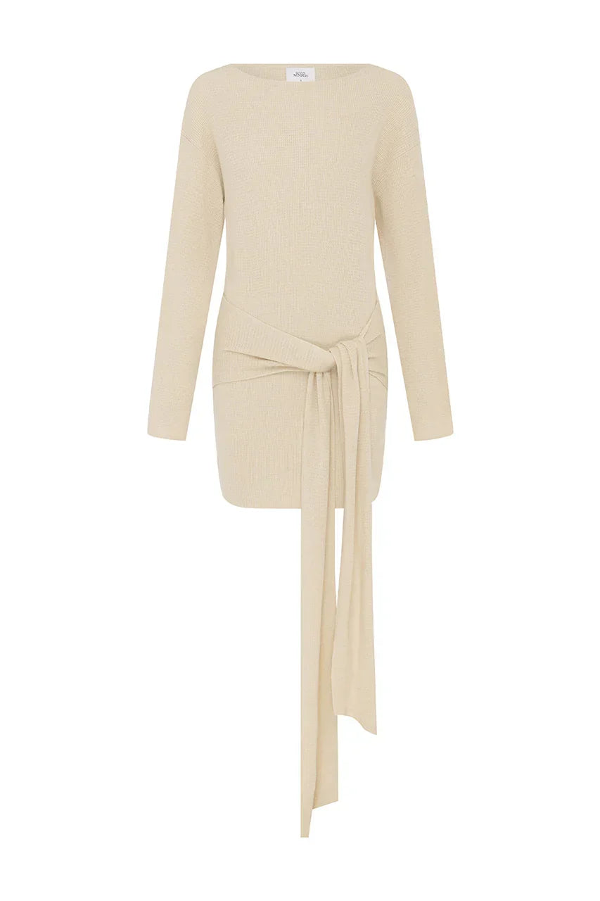 HIMARI KNIT MINI DRESS - SAND