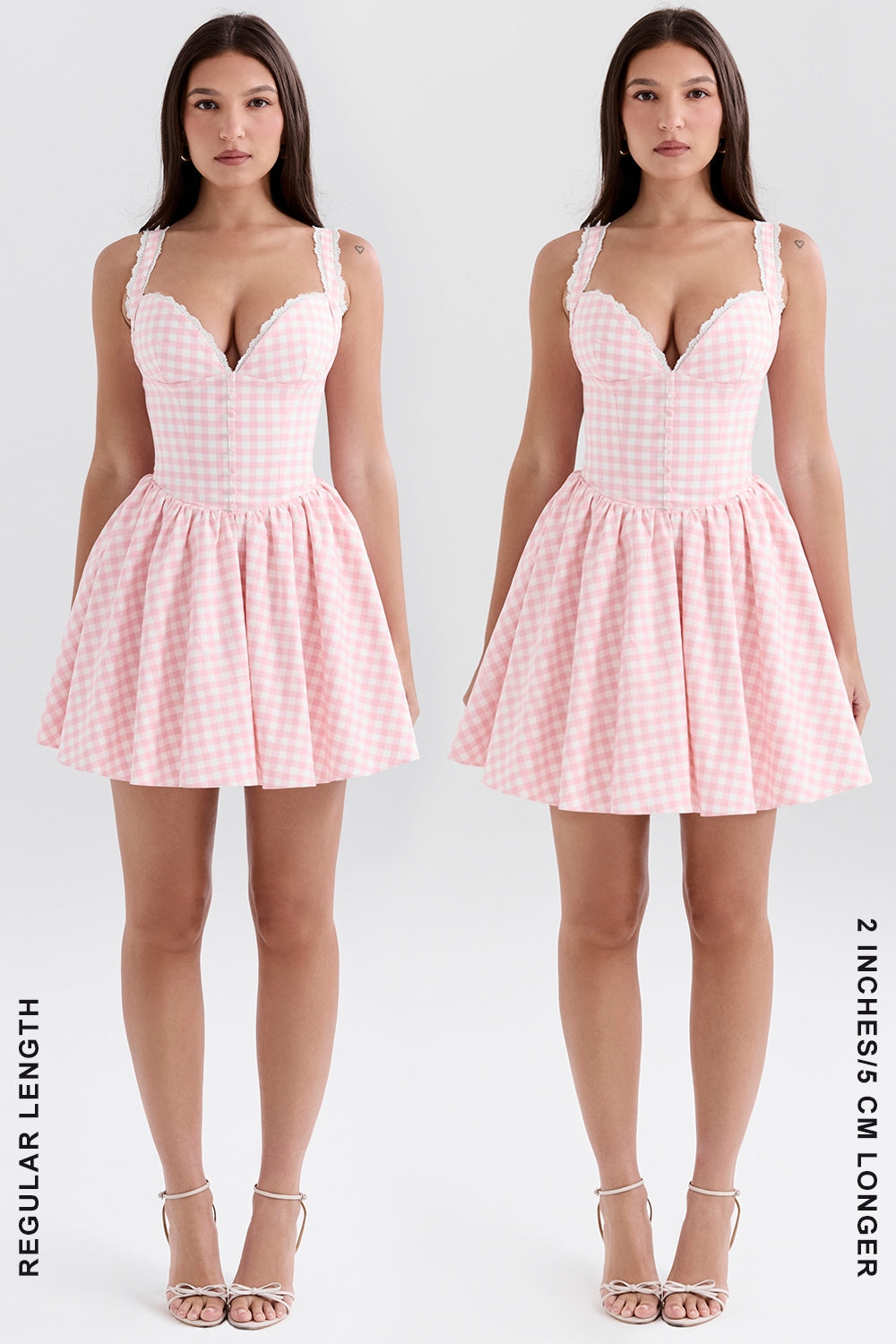 strawberry shortcake gingham corset mini dress