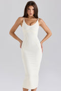 ivory midi bandage dress