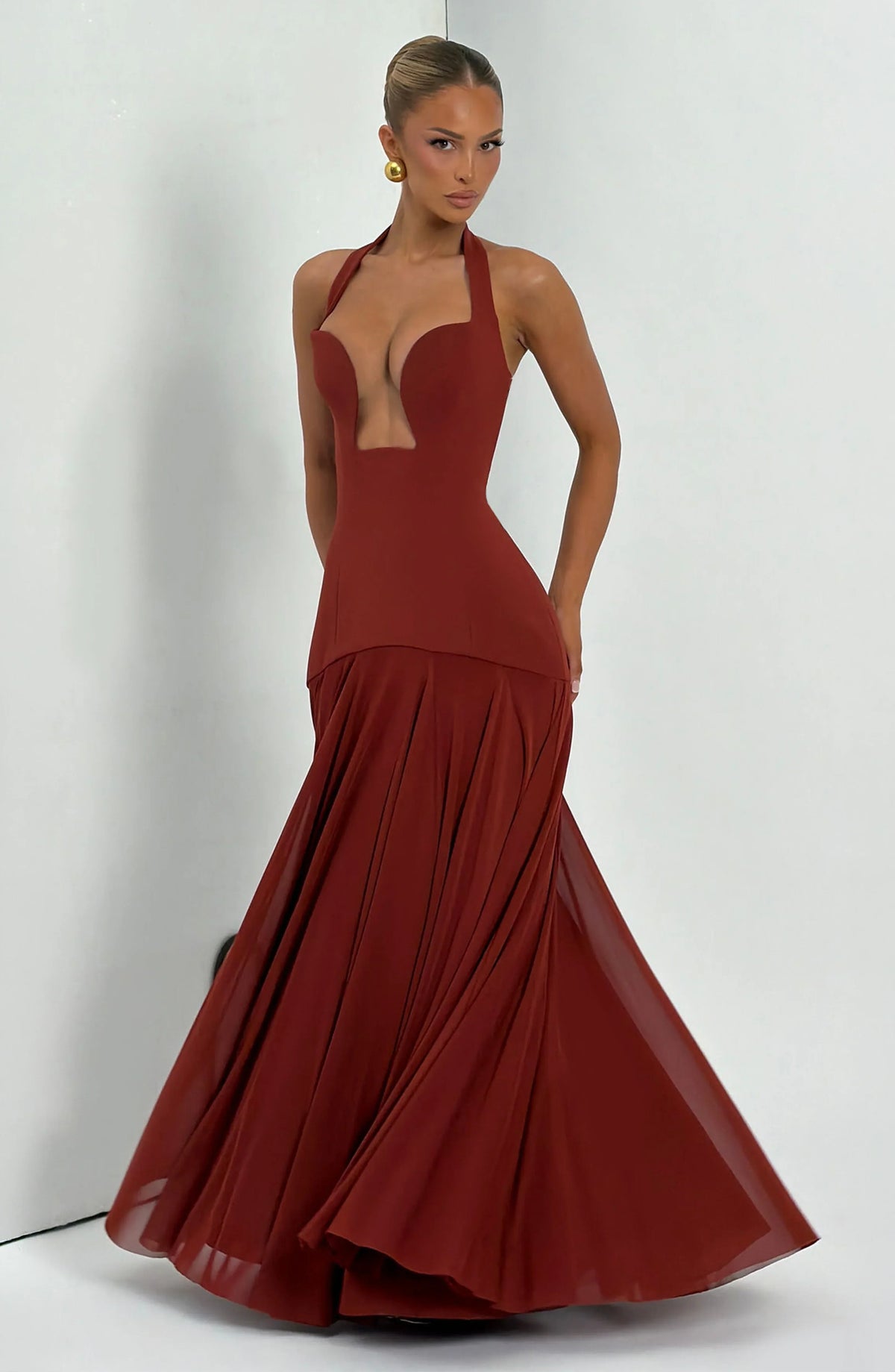 Cyrene Maxi Dress - Deep Rust