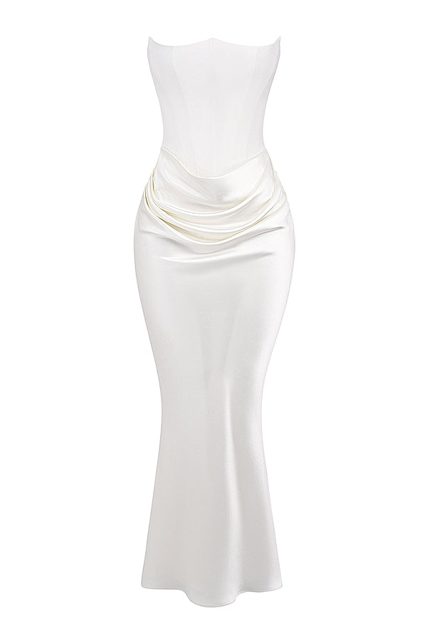 ivory strapless corset dress