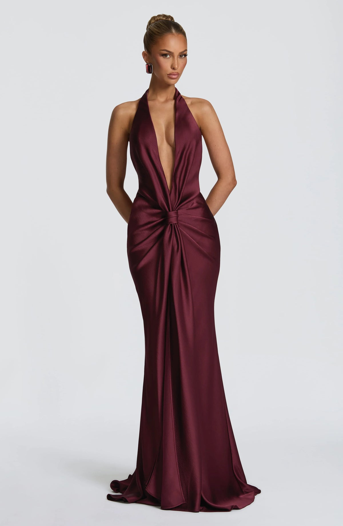 Linette Gown - Cherry Lacquer
