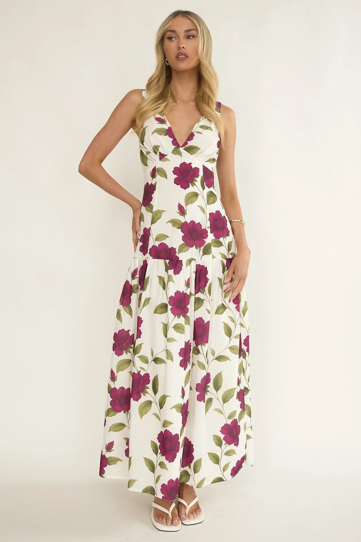 Begonia Drop Waist Maxi Dress Allegra Floral