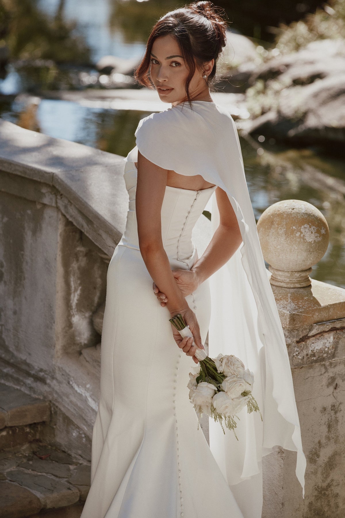 ivory draped pure silk asymmetric shawl