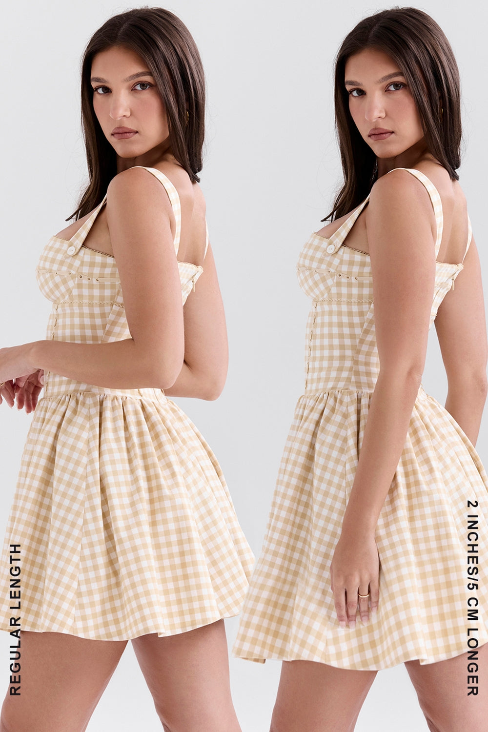 gingerbread gingham mini dress