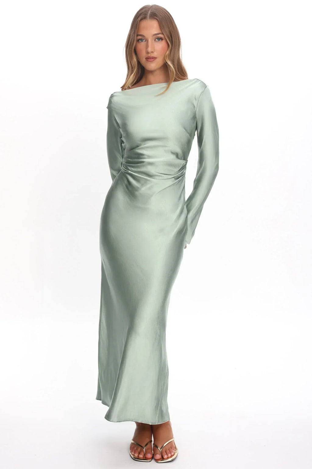 Loveland Cowl Back Midi Dress Sage