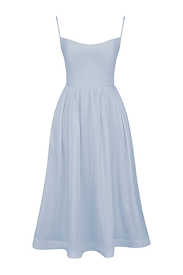 soft blue corset sundress