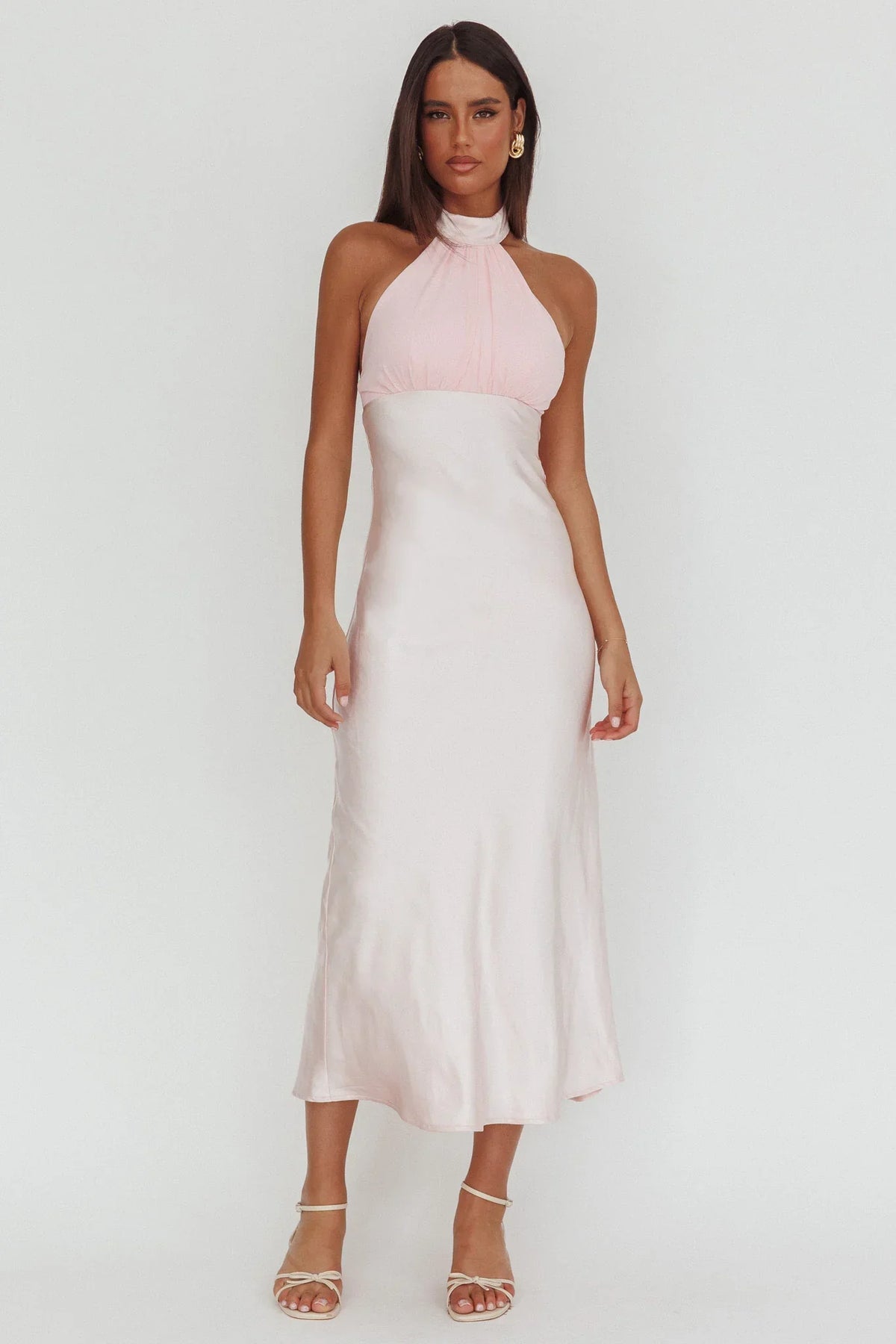 Kaivira Halterneck Maxi Dress Pink