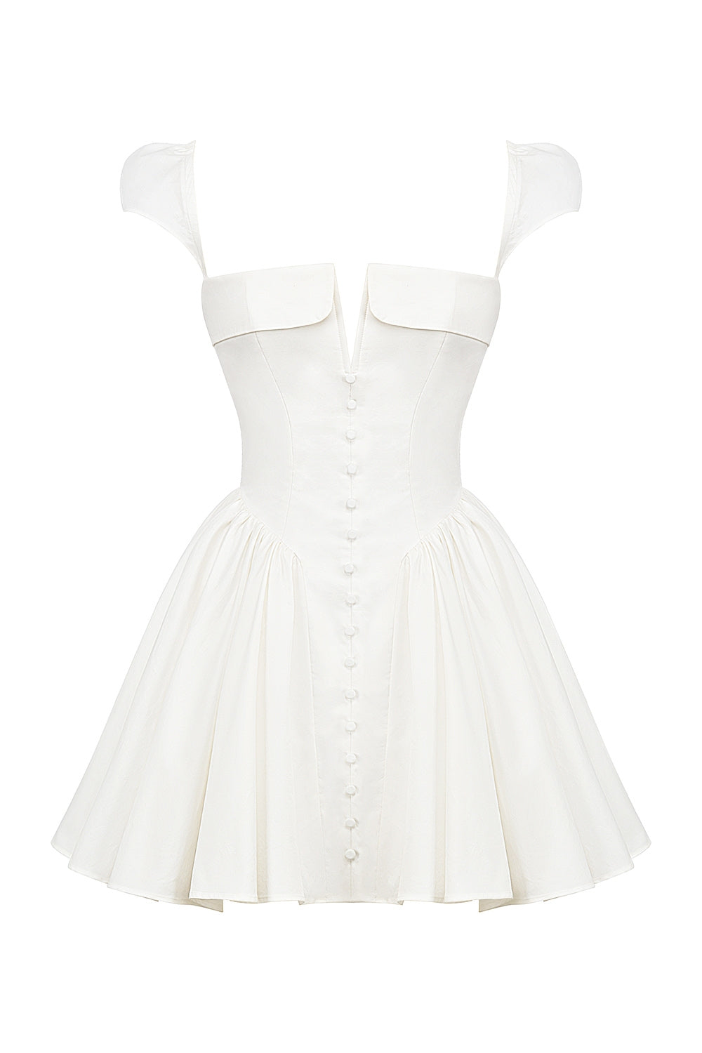 white cotton corset mini dress