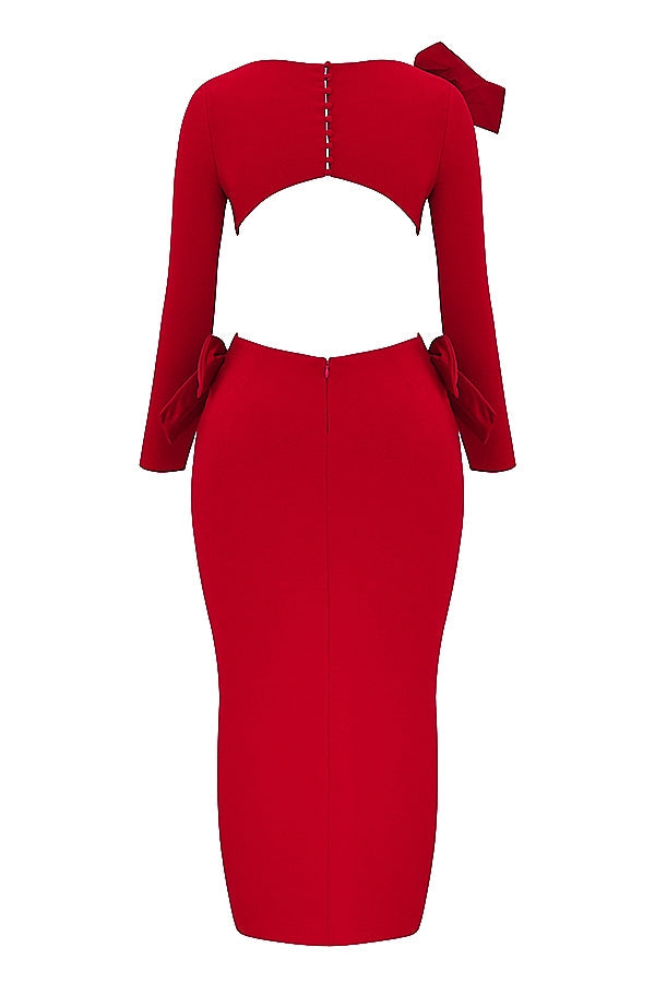 red bow maxi dress