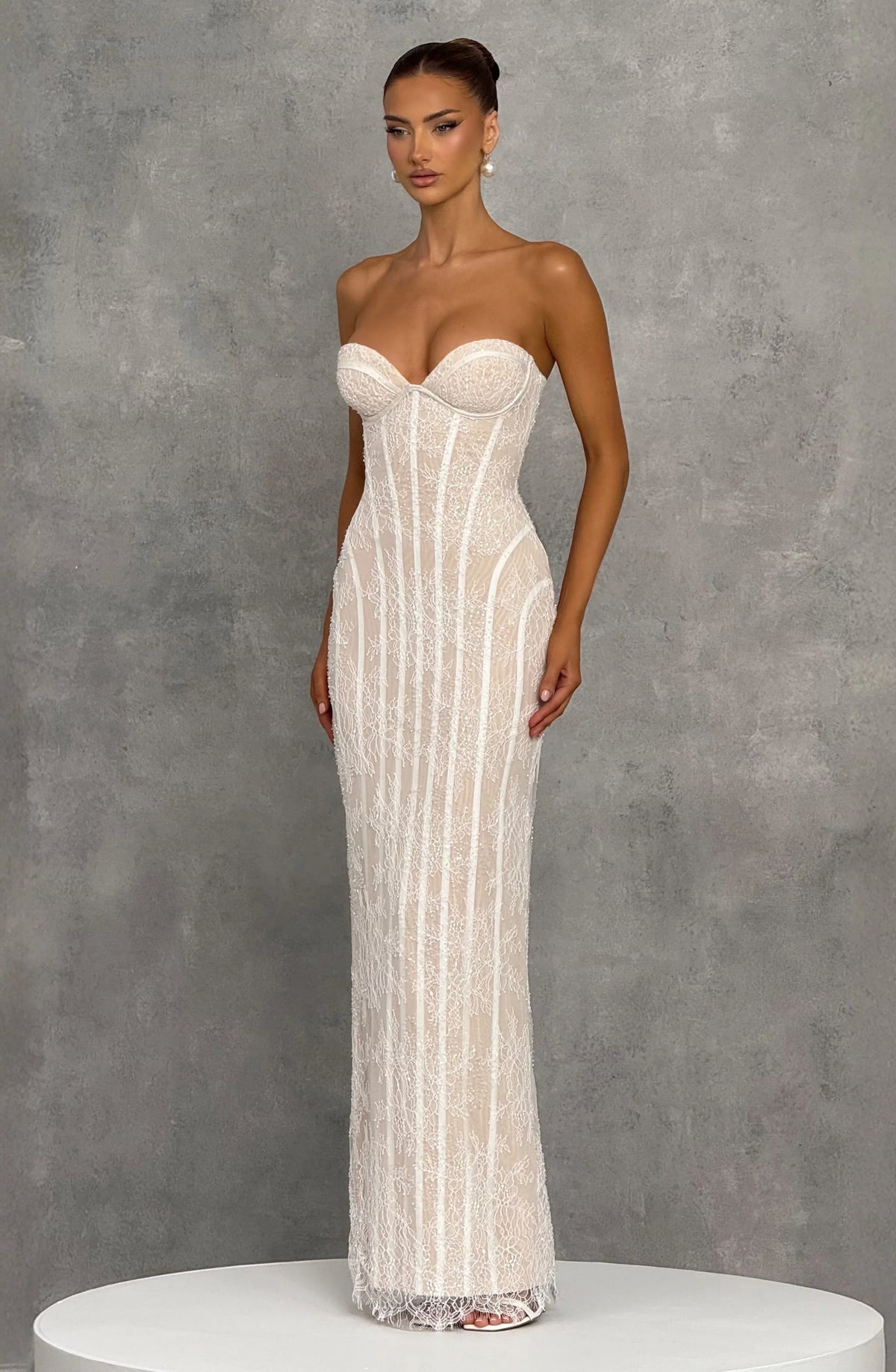 Sian Maxi Dress - Ivory Embellishment