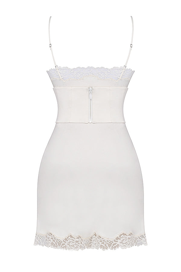 ivory satin slip dress