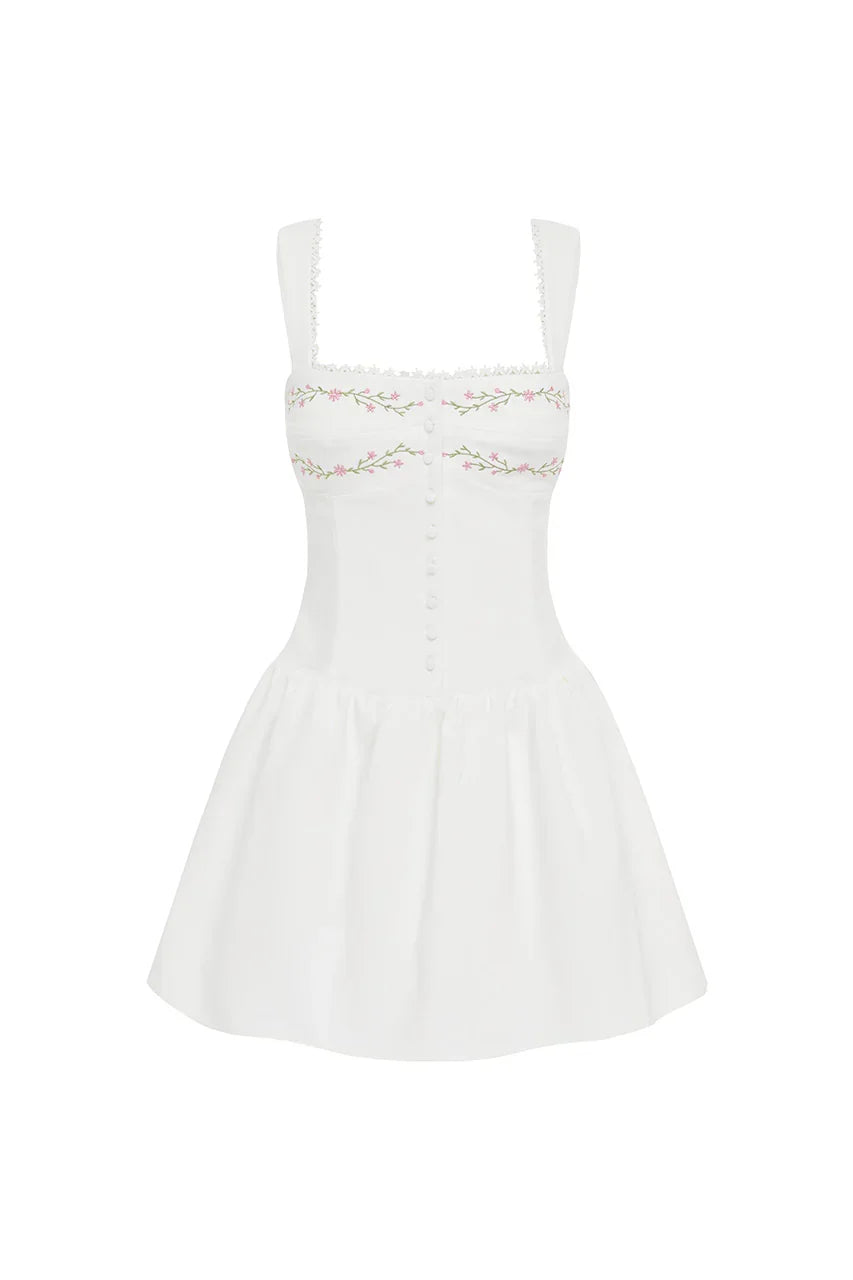 SARLEEN MINI DRESS - WHITE