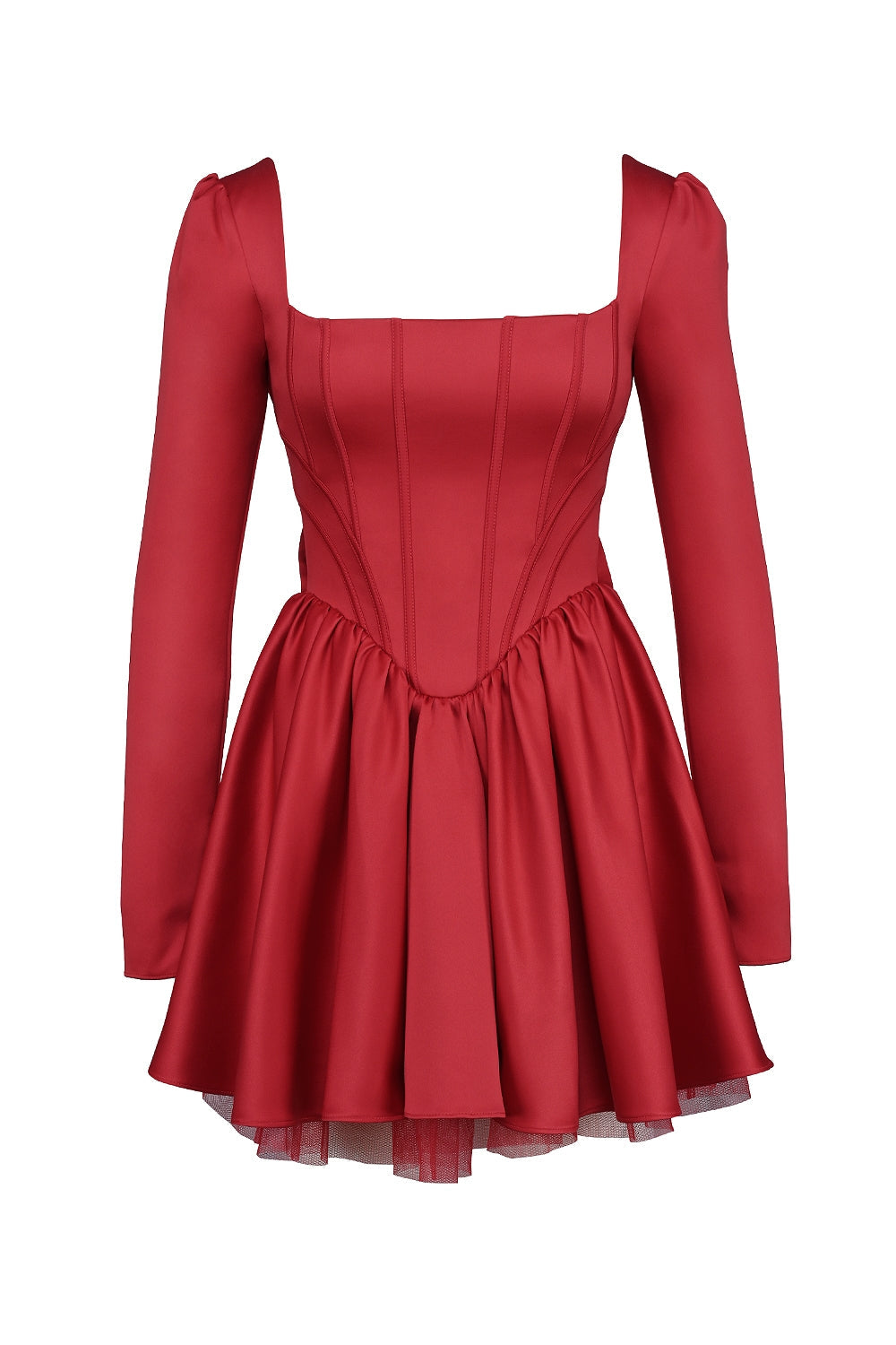 holly red removable bow tulle mini dress - sale