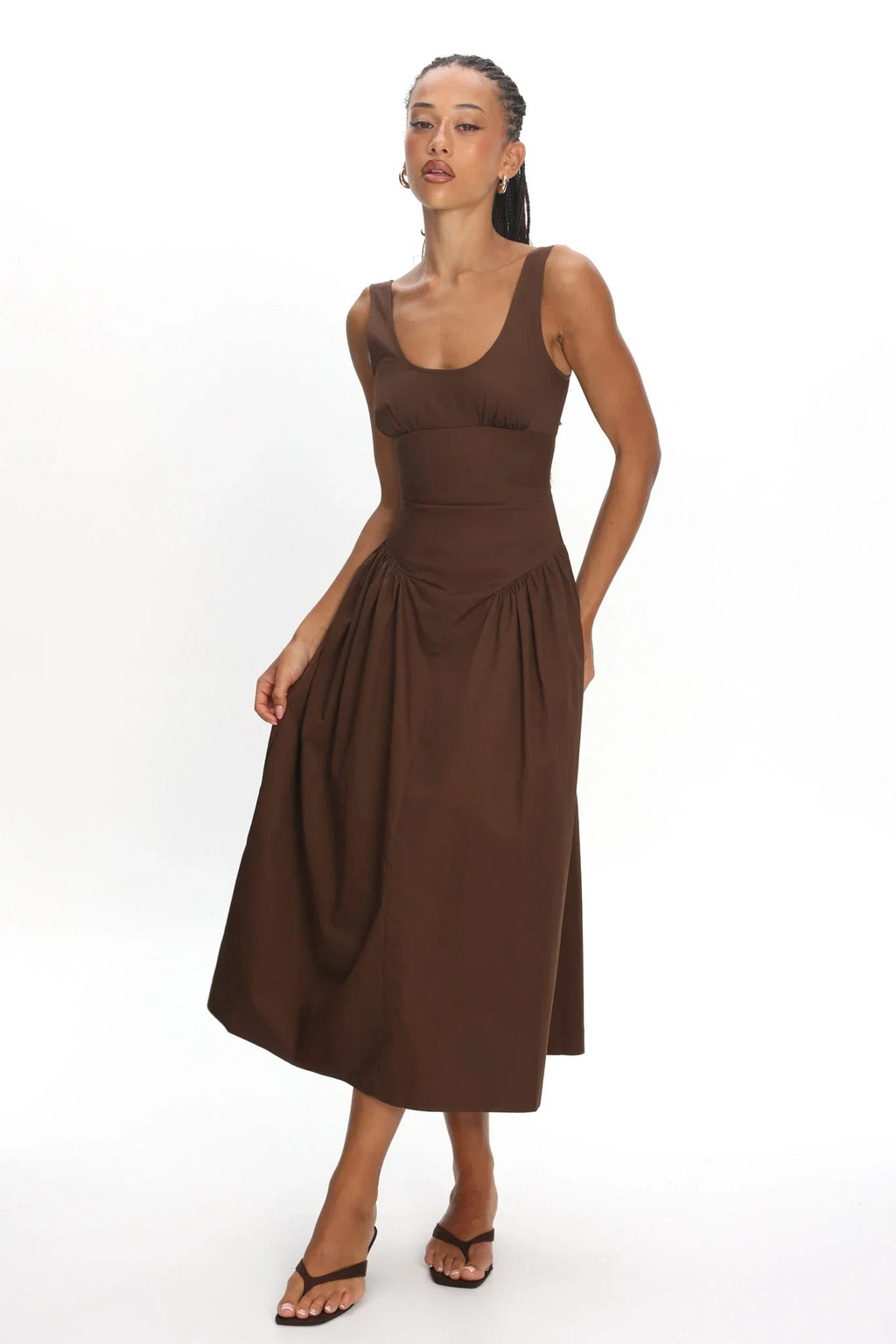 LIONESS Luna Rosa Maxi Dress Chocolate