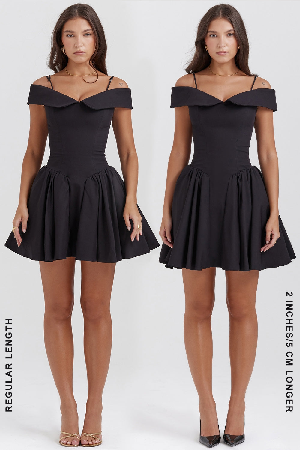 black off shoulder mini dress