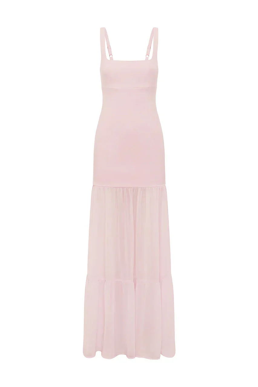TAHLIA SQUARE NECK MAXI DRESS - PETAL