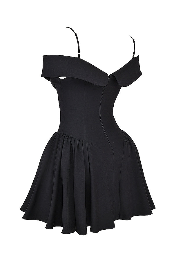 black off shoulder mini dress
