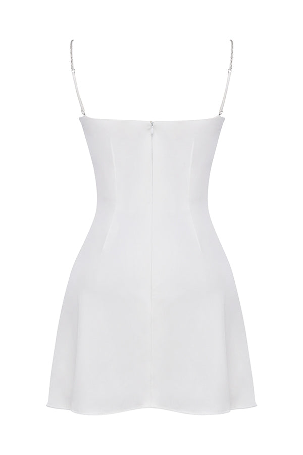 ivory crystallised mini dress