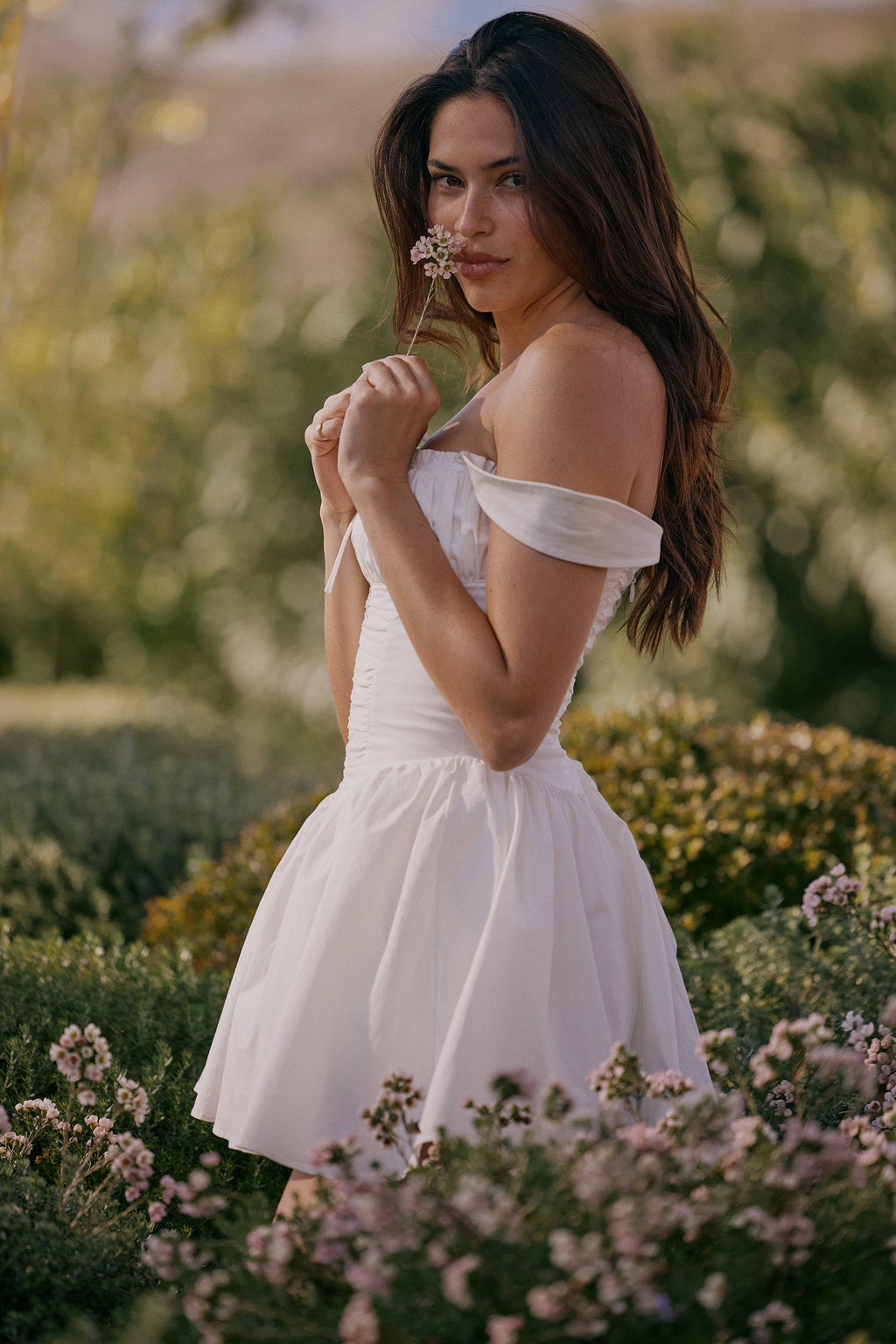 white cotton mini dress with bloomers