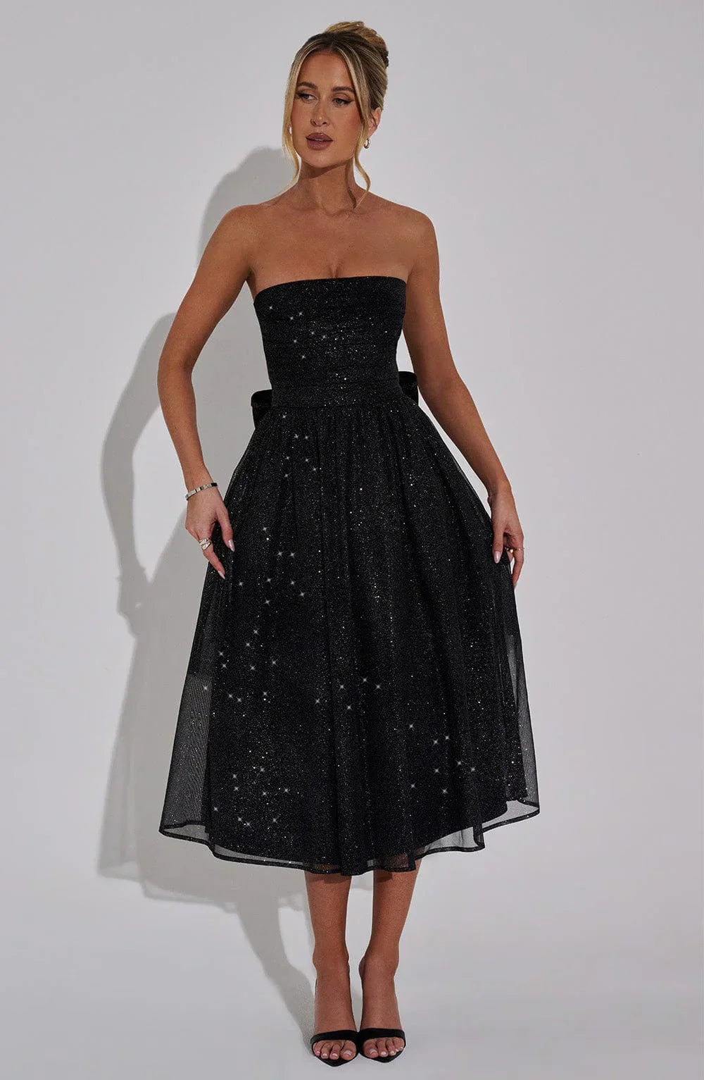 Marissa Midi Dress - Black Sparkle