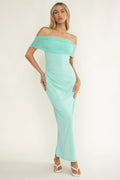 Love Languages Off-Shoulder Maxi Dress Mint