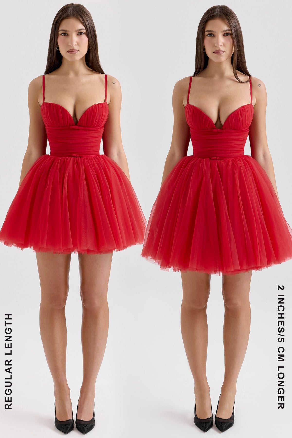 holly red tulle mini dress