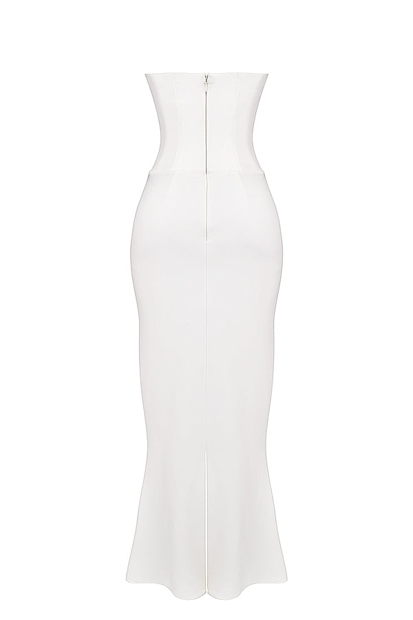 ivory strapless corset dress