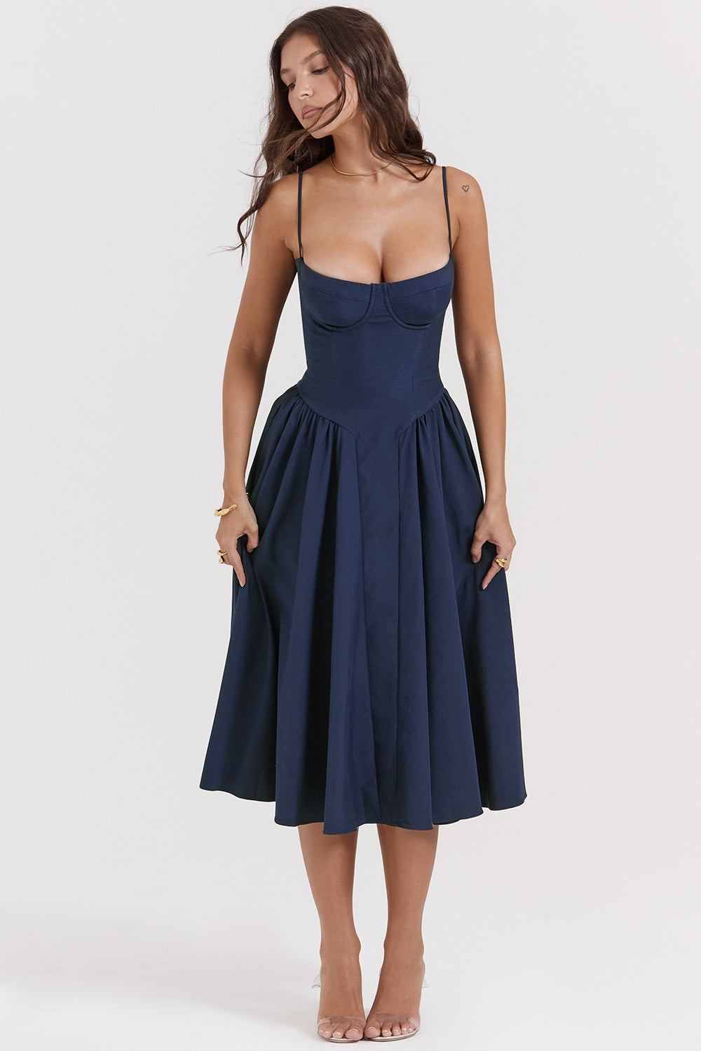 french navy corset sundress