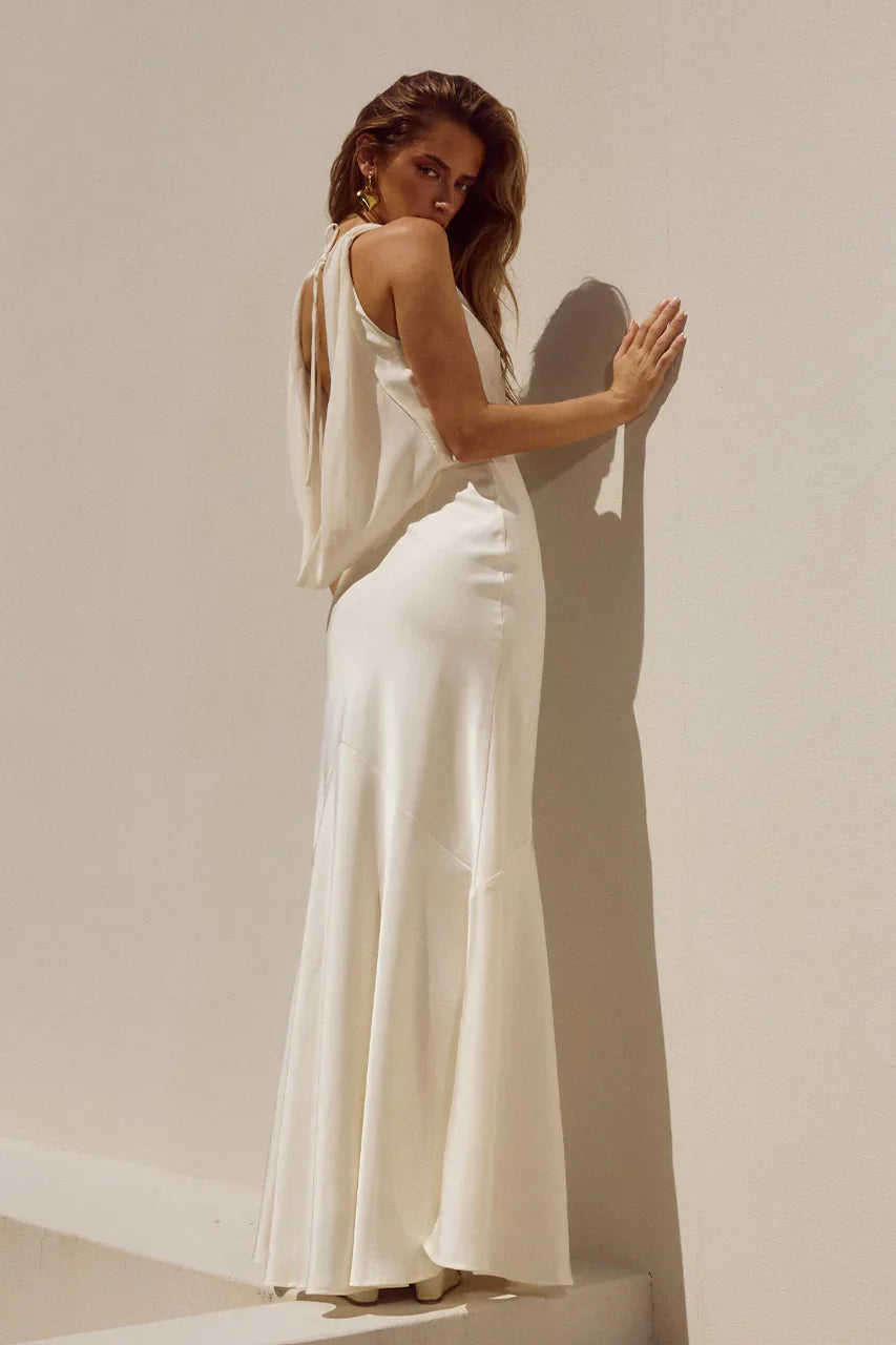 GABRIELLA COWL MAXI DRESS - IVORY