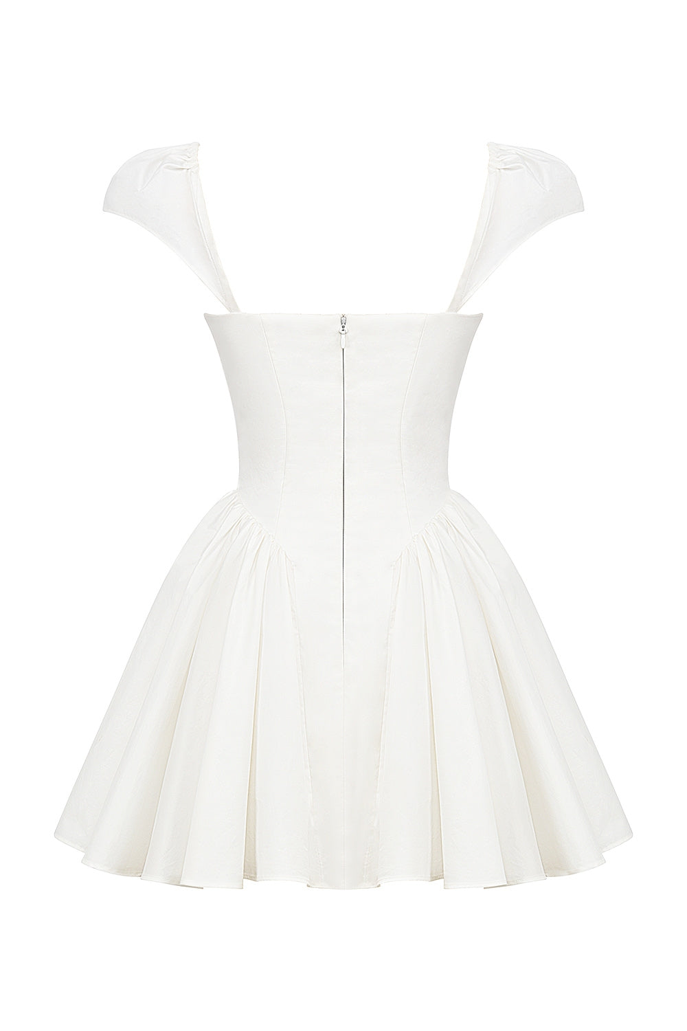 white cotton corset mini dress