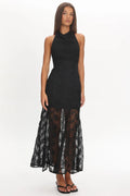 Savana Halterneck Embellished Maxi Dress Black