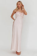 Caryn Frill Trim Maxi Dress Pink