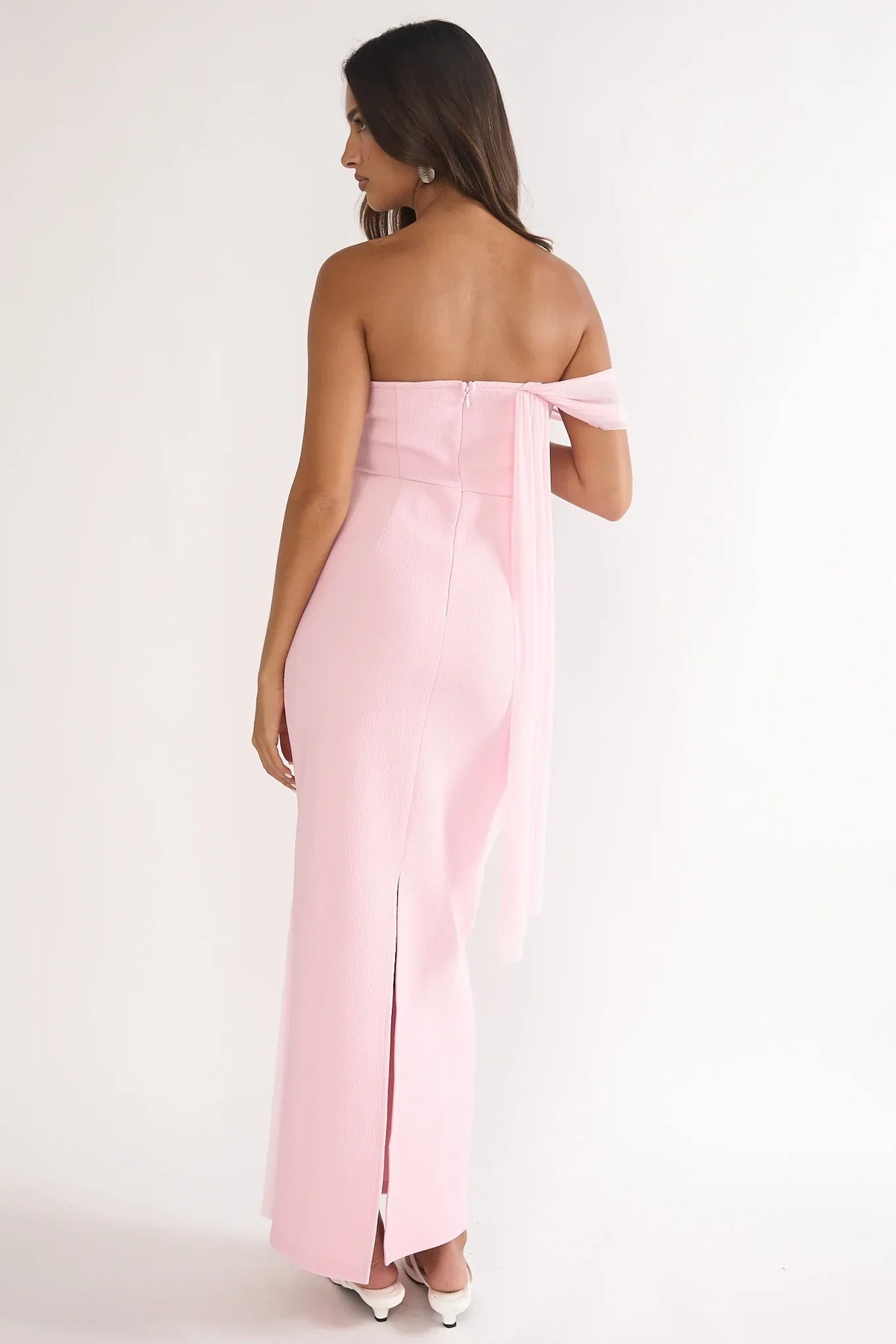 Chiavari Waist Drape Maxi Dress Pink