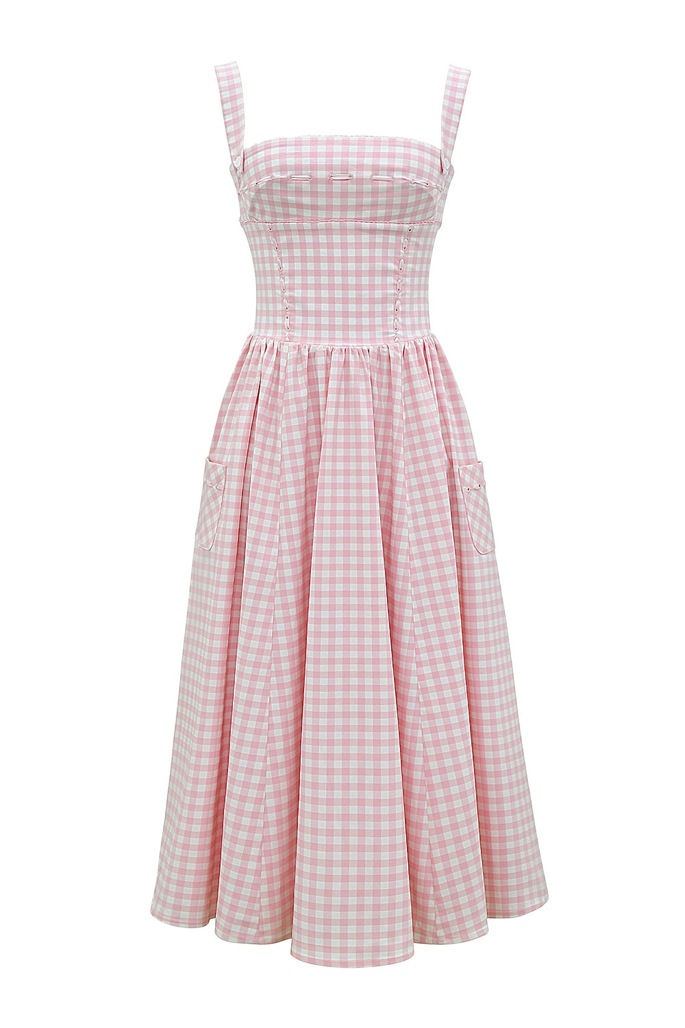 strawberry shortcake gingham midi sundress
