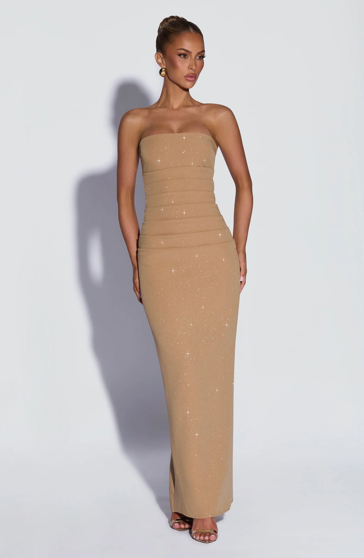 Pandra Maxi Dress - Gold Sparkle