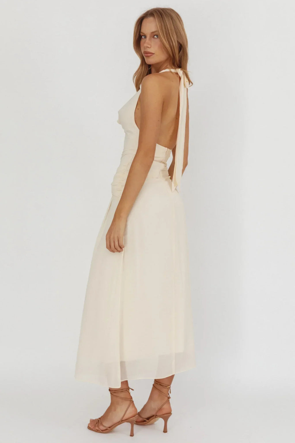 Maretha Cowl Halterneck Maxi Dress Butter