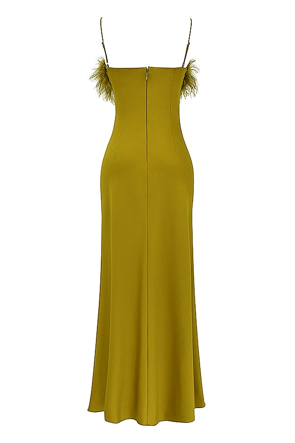 chartreuse maxi dress