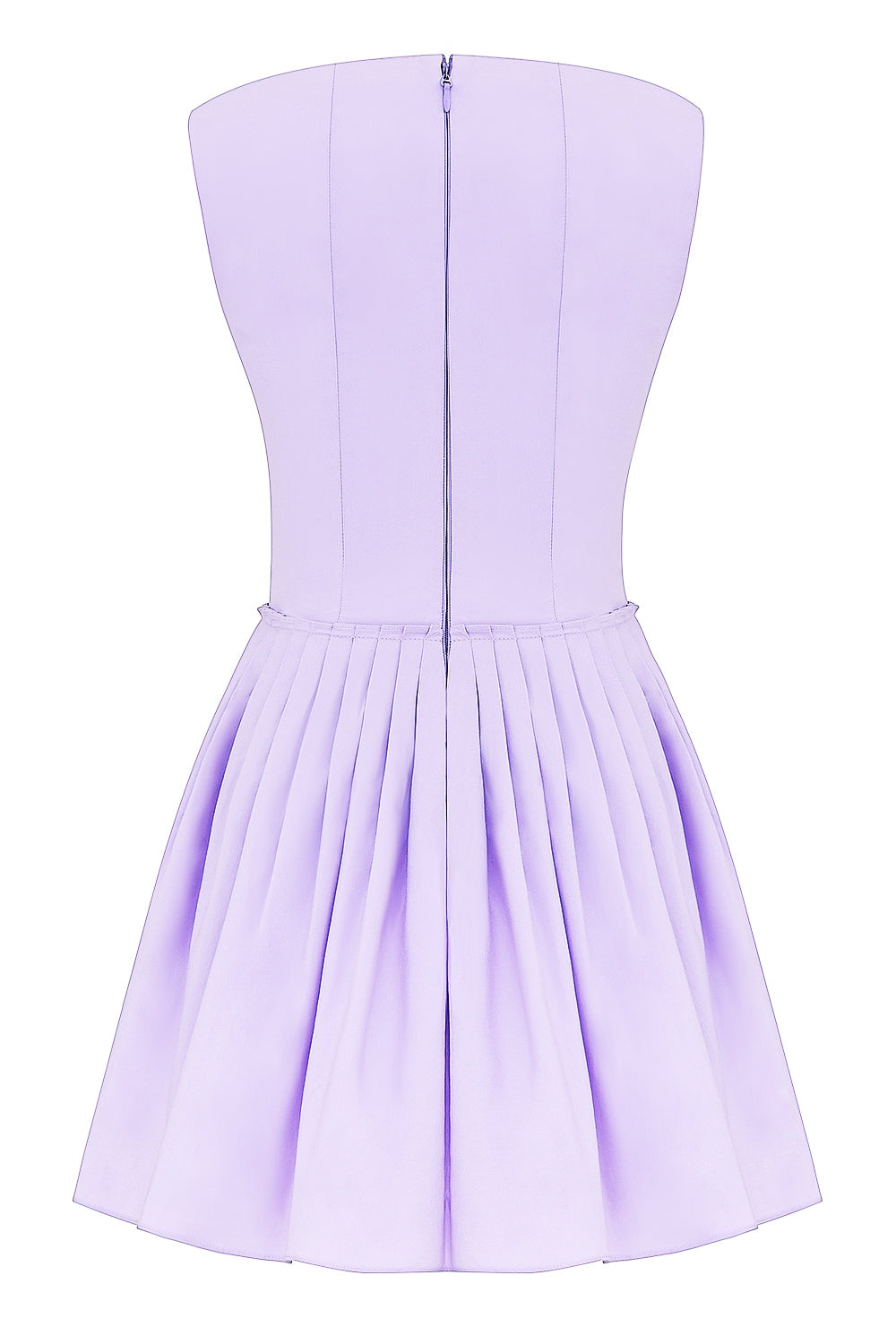orchid pleated cotton mini dress
