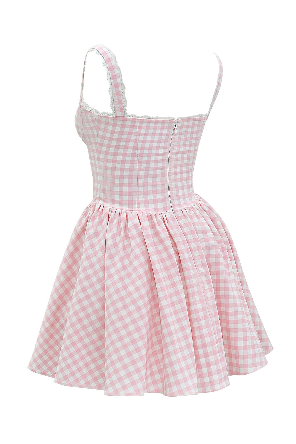 strawberry shortcake gingham corset mini dress