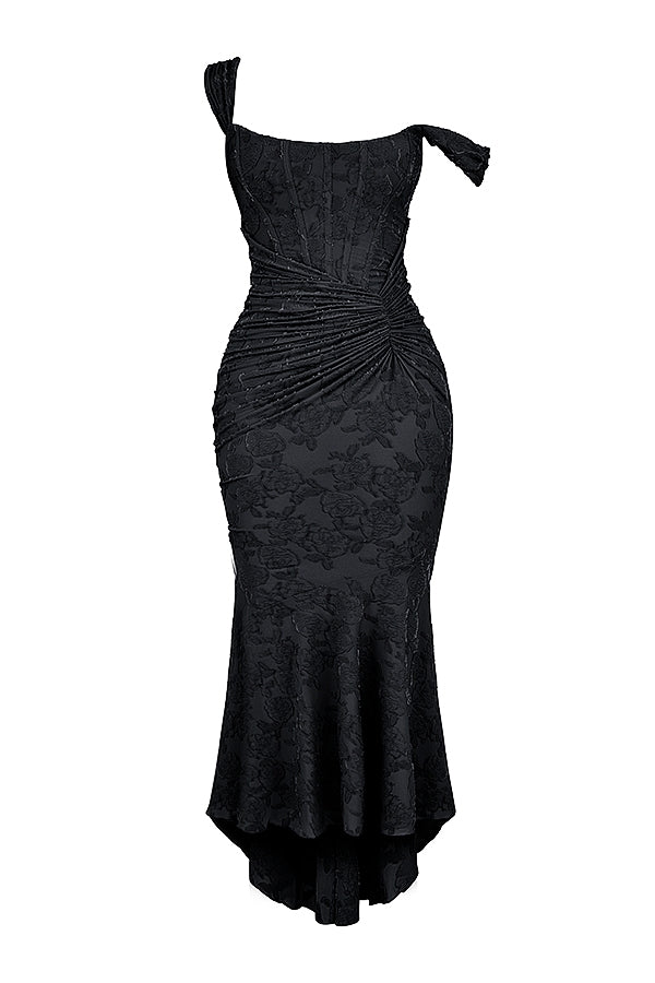 black floral maxi dress