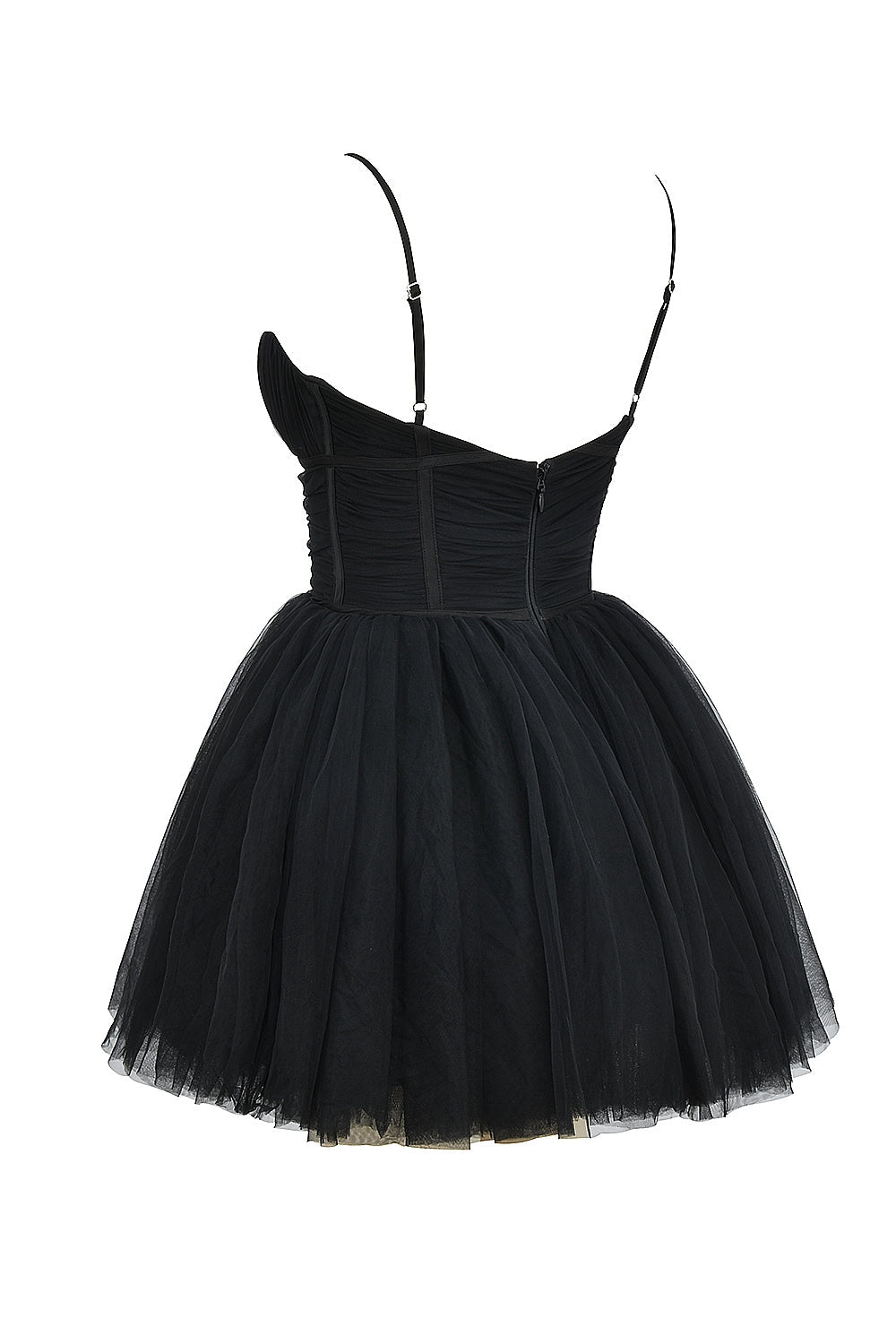 black tulle mini dress - sale