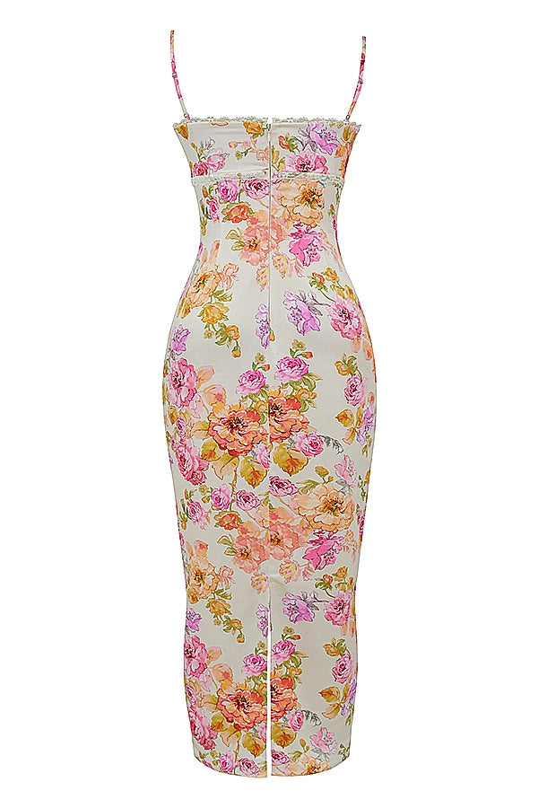 ivory floral maxi dress