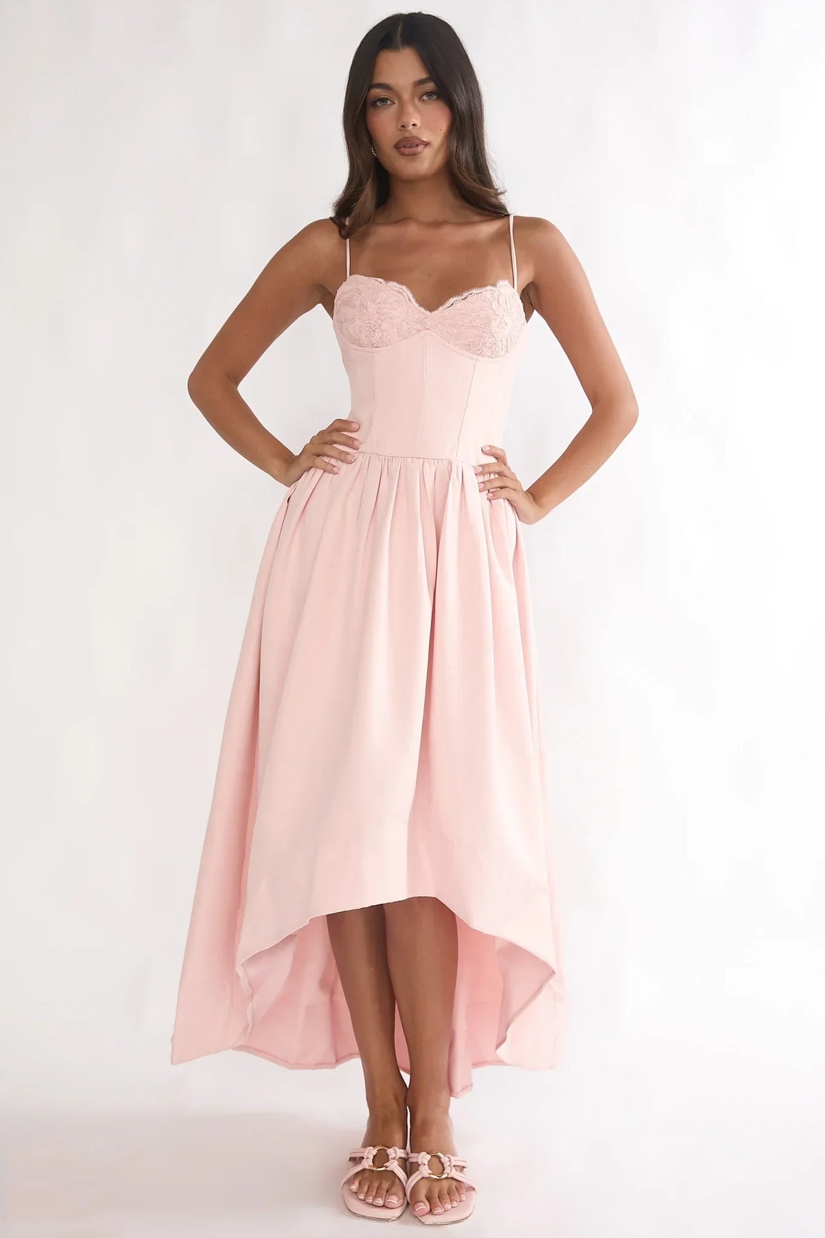 I'm Yours High-Low Hem Maxi Dress Pink
