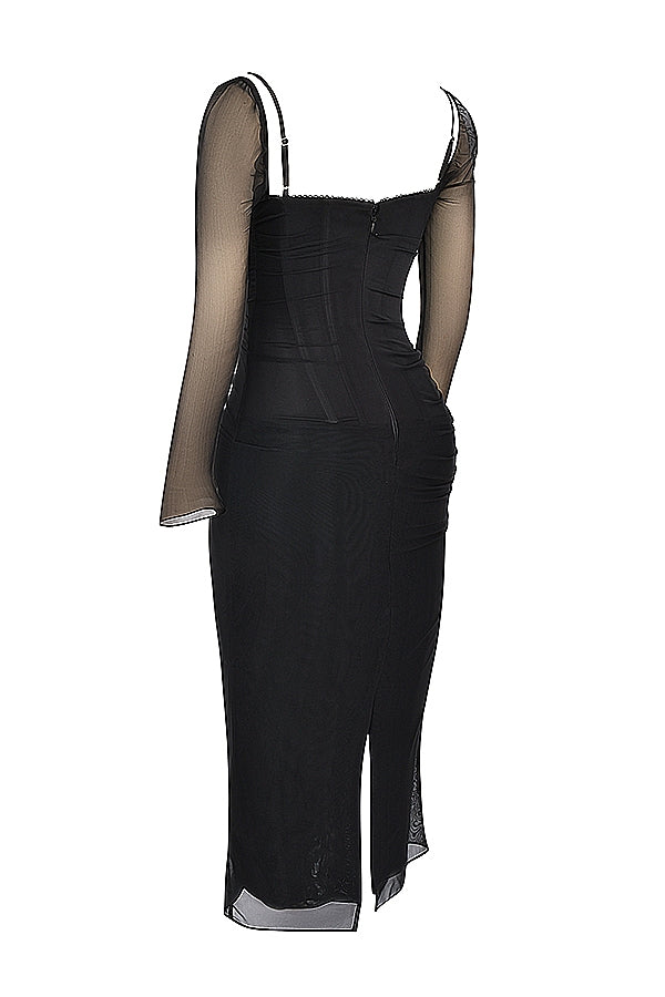 black maxi dress