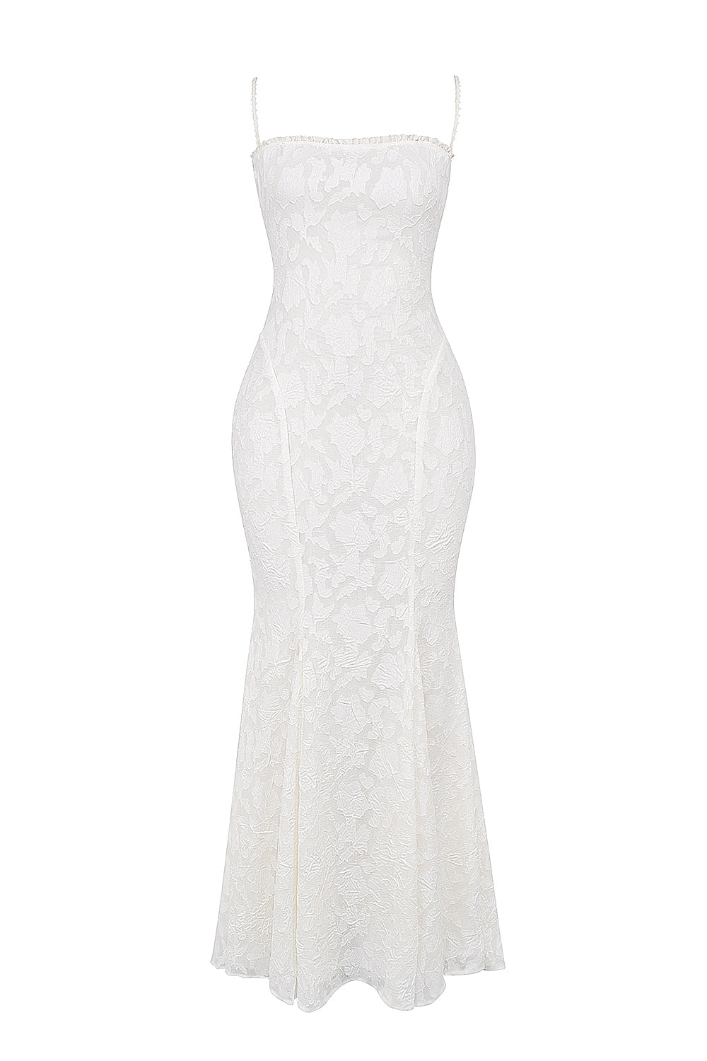 ivory lace up back maxi dress