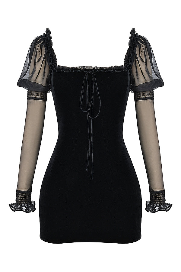 black velvet mini dress
