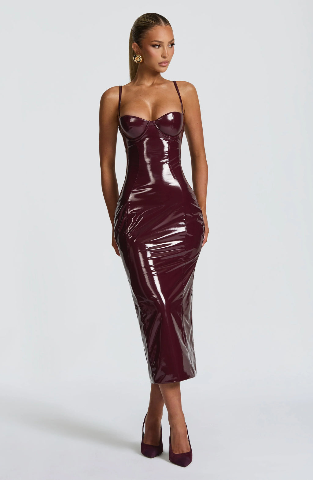 Amala Midi Dress - Cherry Lacquer